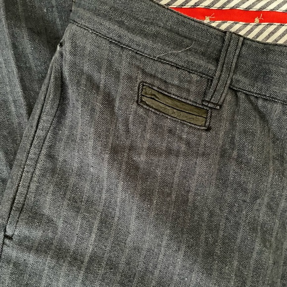 Men’s Brooklyn Industries Dark Blue Striped Pants with Leather Accents, Size 34 - Picture 5 of 12